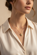 Woman Wearing Guess Bear Necklace