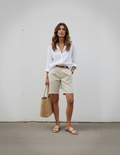 Woman wearing shorts