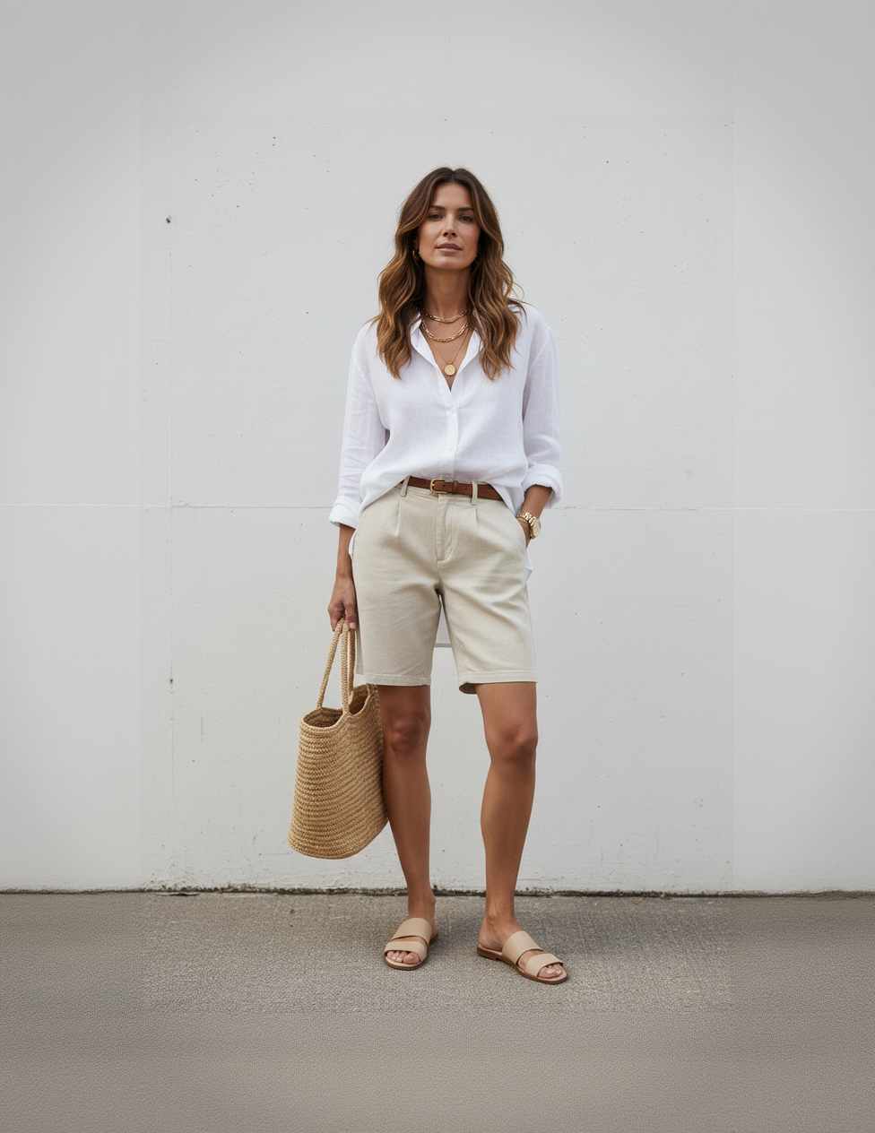 Woman wearing shorts