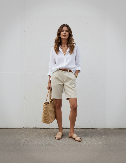 Woman wearing shorts