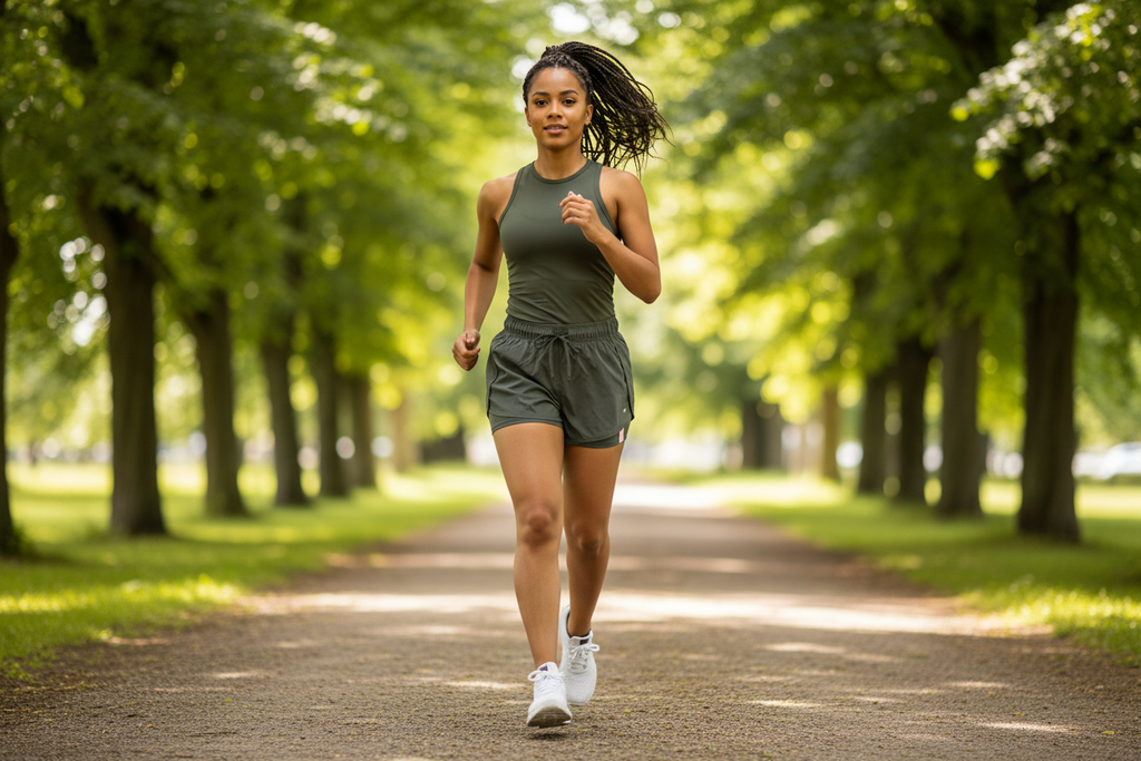Women wearing athletic shorts