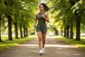 Women wearing athletic shorts