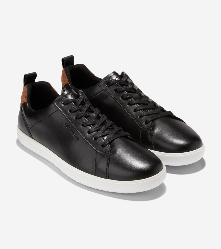 Cole Haan Men's Grand Crosscourt Wingtip Sneaker - Black Leather